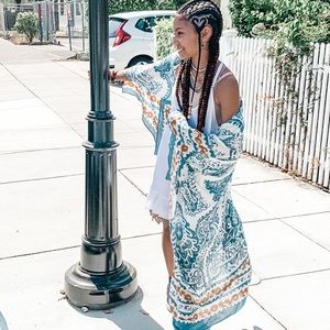 Boho Duster Length Kimono with fringe